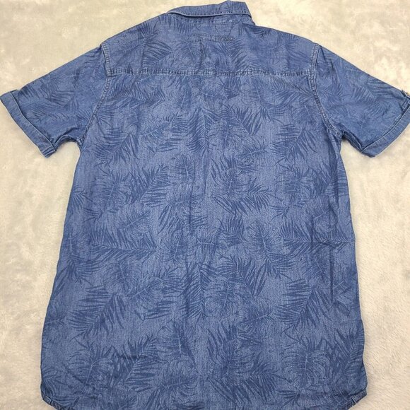 Triple Five Soul Blue Floral Pattern Button Down Short Sleeve Shirt Size Medium‎ - Picture 12 of 12
